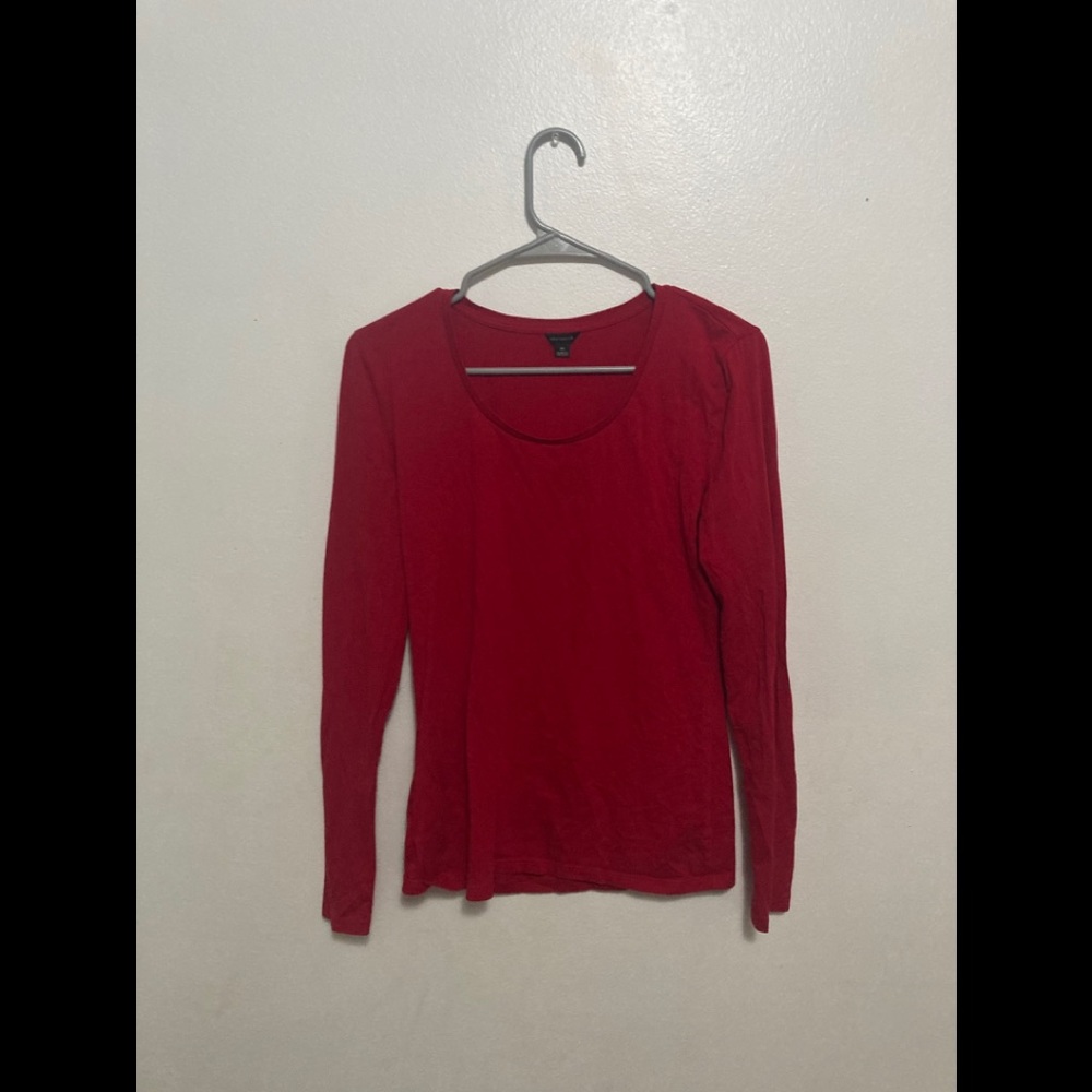 Ann Taylor red long sleeve shirt